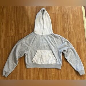 Aerie Cropped Gray Colorblock Sweatshirt Size XS